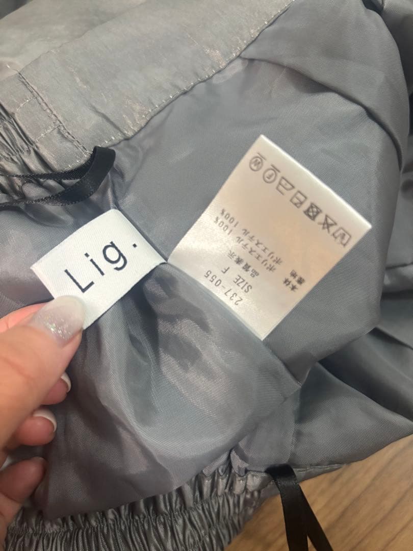 lig. リグドット　　wide cargo pants グレー