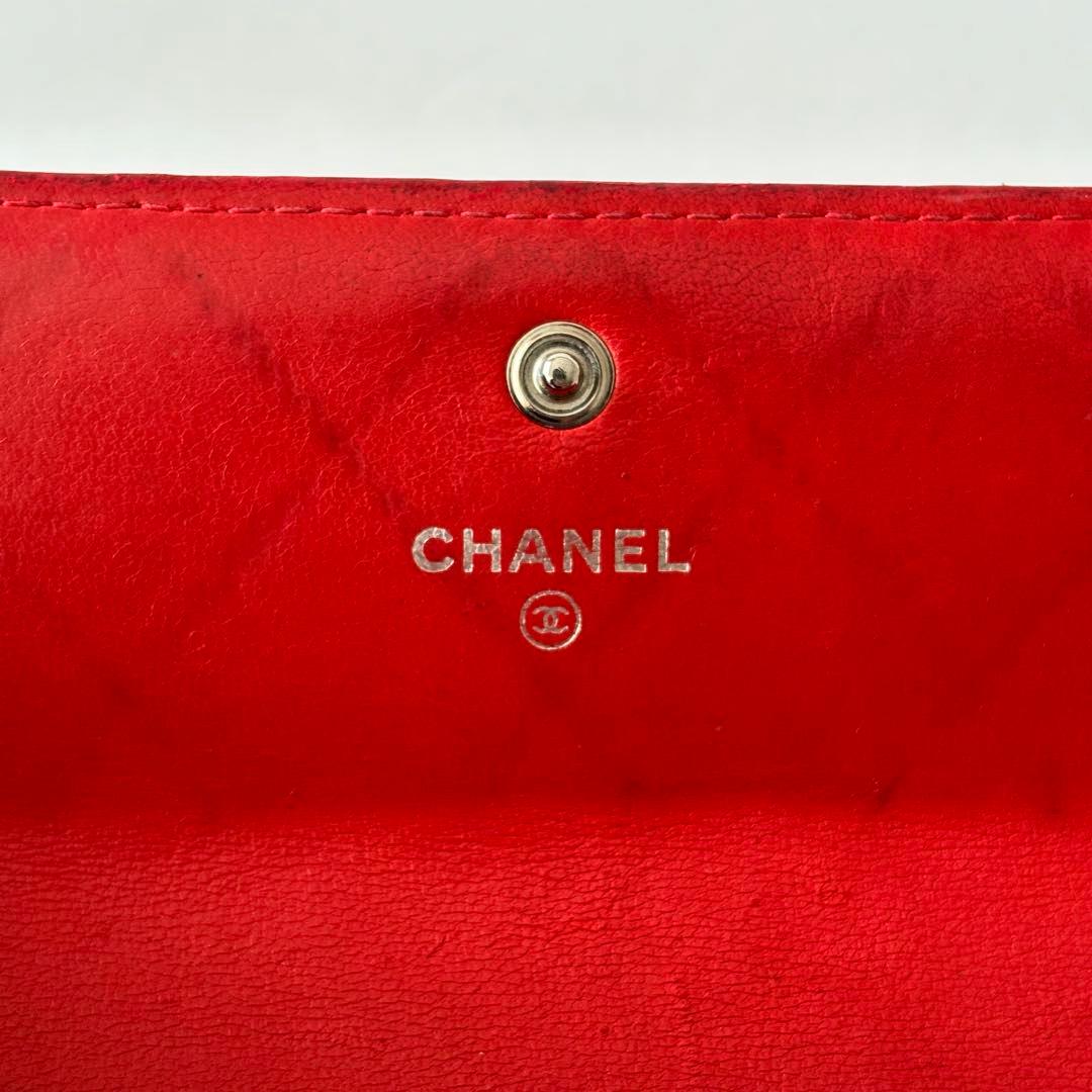 シャネル A80142 ウォレット　ココマーク　レザー赤　レッド　長財布 19番