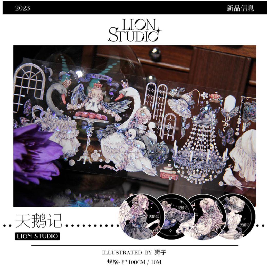 ✩再販✩J689＃天鹅记(水晶)LION切り売り海外人物マステ女の子