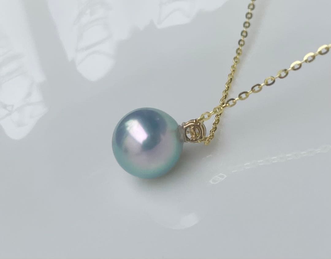黒蝶真珠 K18ペンダントトップ モアサナイト 奇跡の一粒 南洋パールネックレス