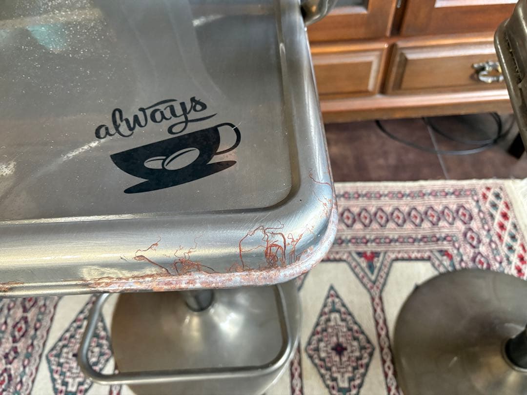 アメリカン　ブリキ調　カウンターチェア　バーカウンター　バーチェア　４脚　nZ