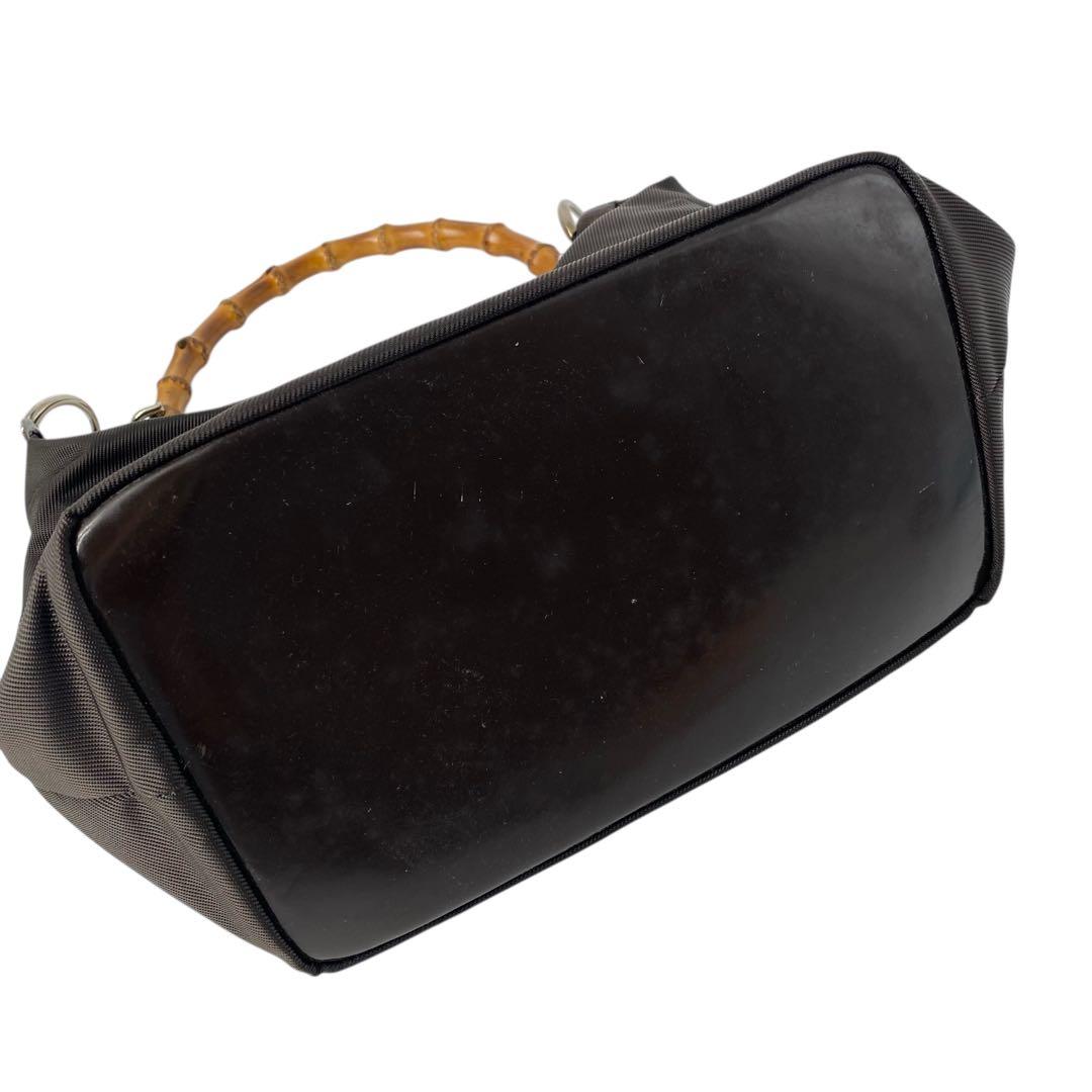 美品 GUCCI グッチ バンブー ワンショルダーバッグ ヴィンテージ ナイロン