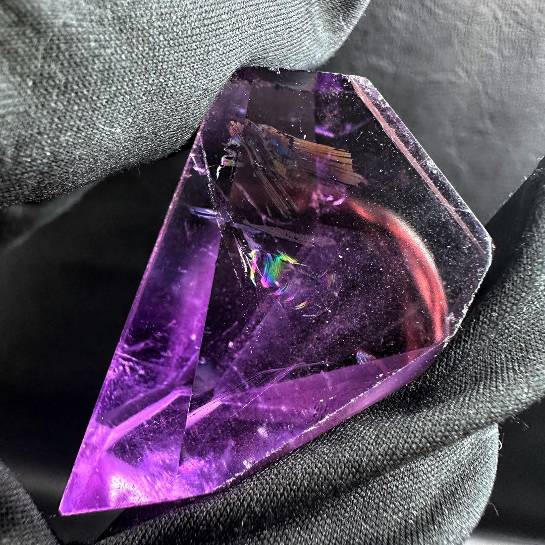 高品質❗アメジスト☆レインボー☆2点セットパワーストーン 置物 天然石A1253