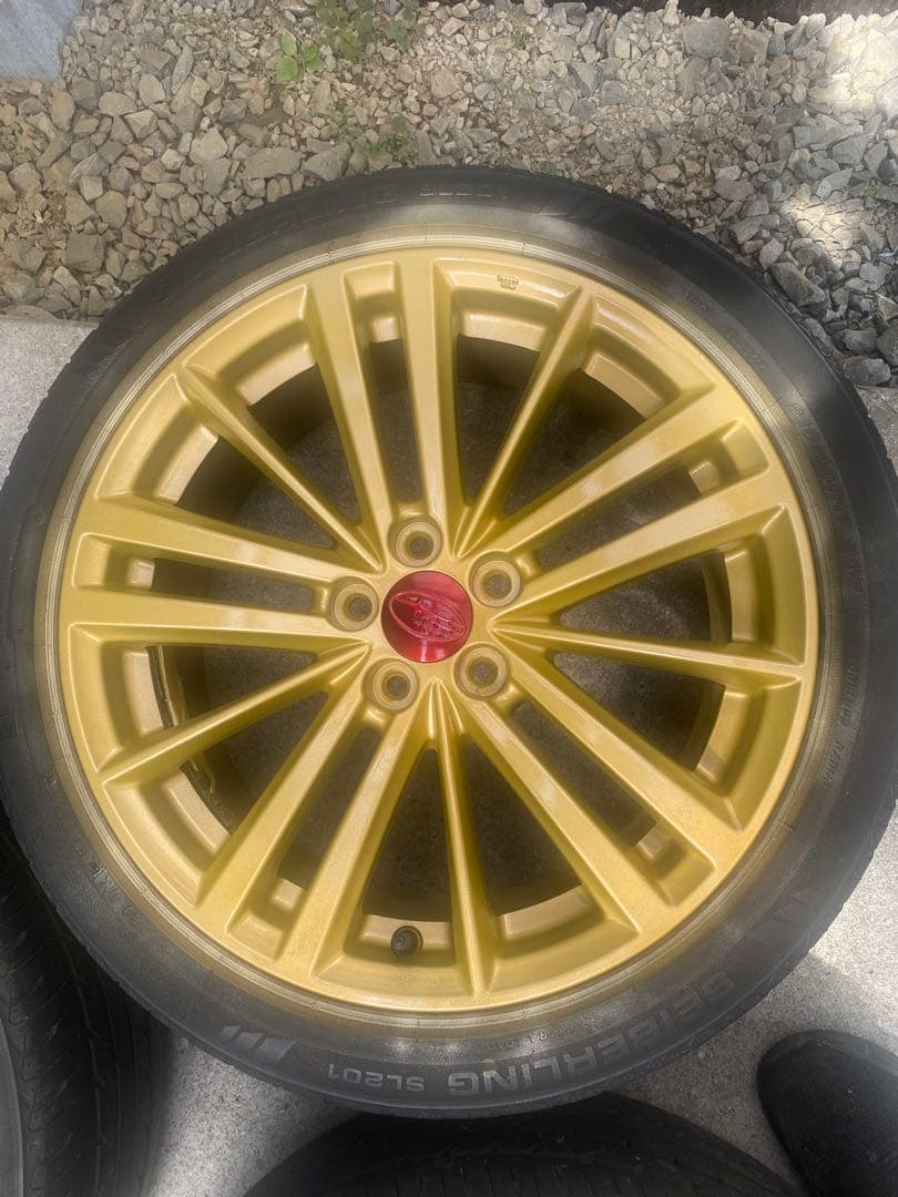 ④TTosh_T〈綺麗〉インプレッサ　純正ゴールドホイール17インチ