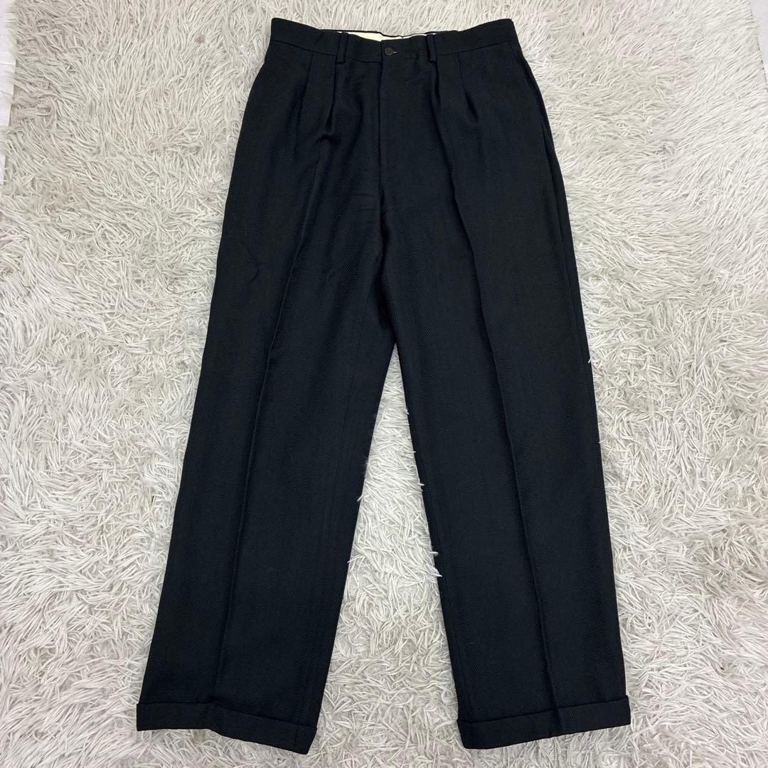 GIORGIO ARMANI ヘリンボーン　黒タグ　80s 90s ダブルスーツ