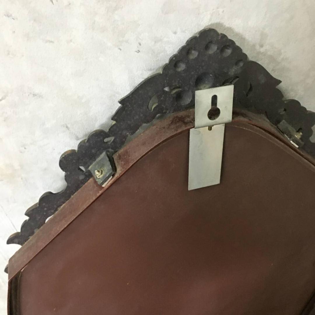 ヴィンテージ アンティーク オーバルミラー 40×85㎝ ブロンズ