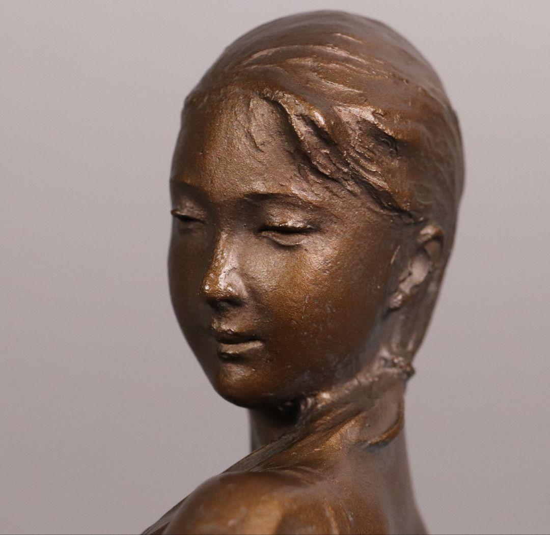 大道寺光弘「透明の時」ブロンズ像 銅像 高36㎝ 女性 洋風 置物 MA43