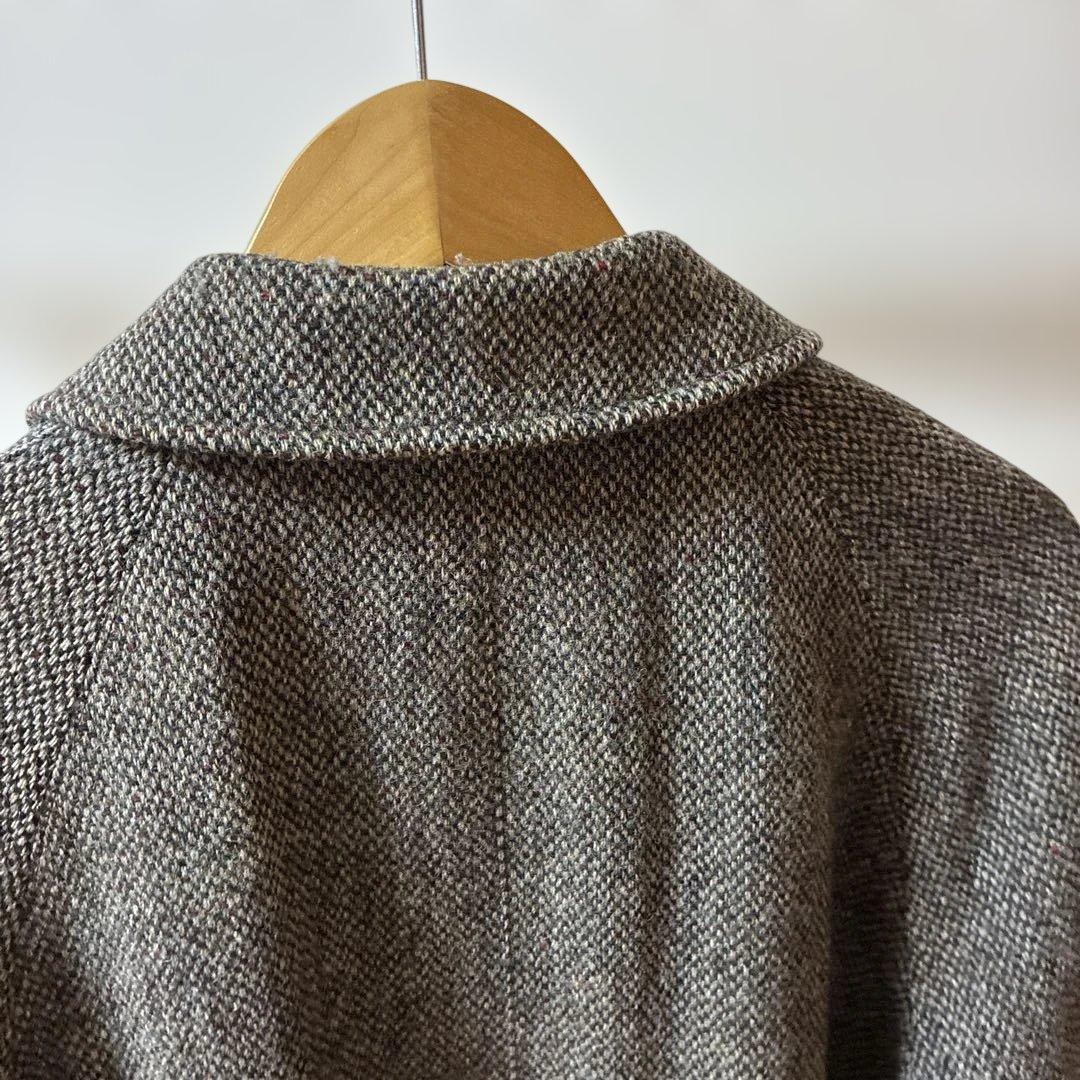 HARRIS TWEED ウール ツイードコート グレー系