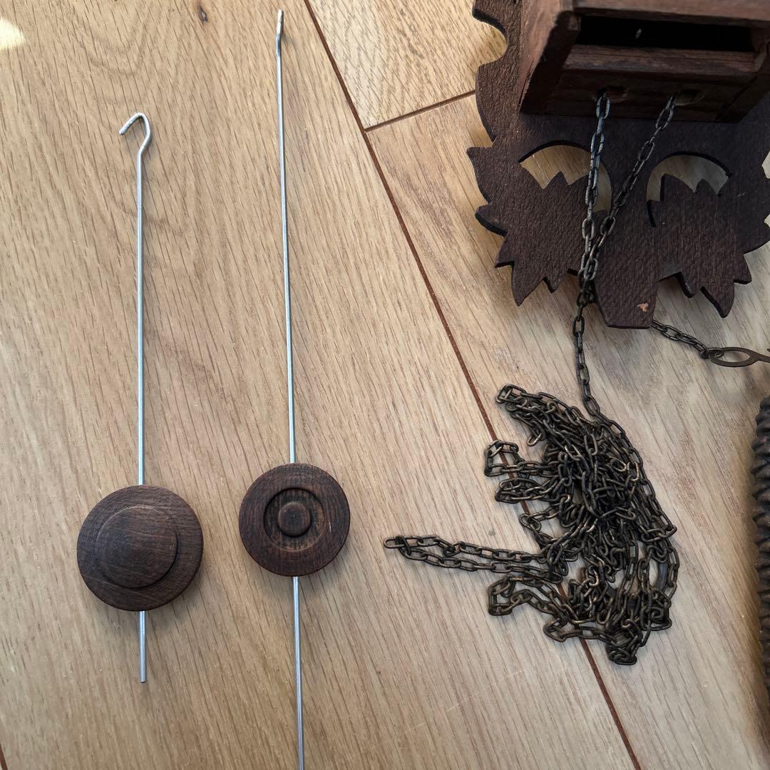 木製柱時計　時代物ミニ柱時計 made in Germany レトロ鳩時計