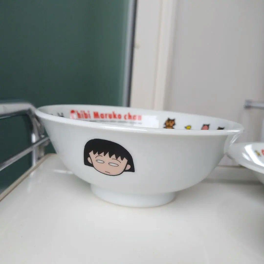未使用極美品！1990年製 ちびまる子ちゃん 陶器製食器 レトロ 4点セット