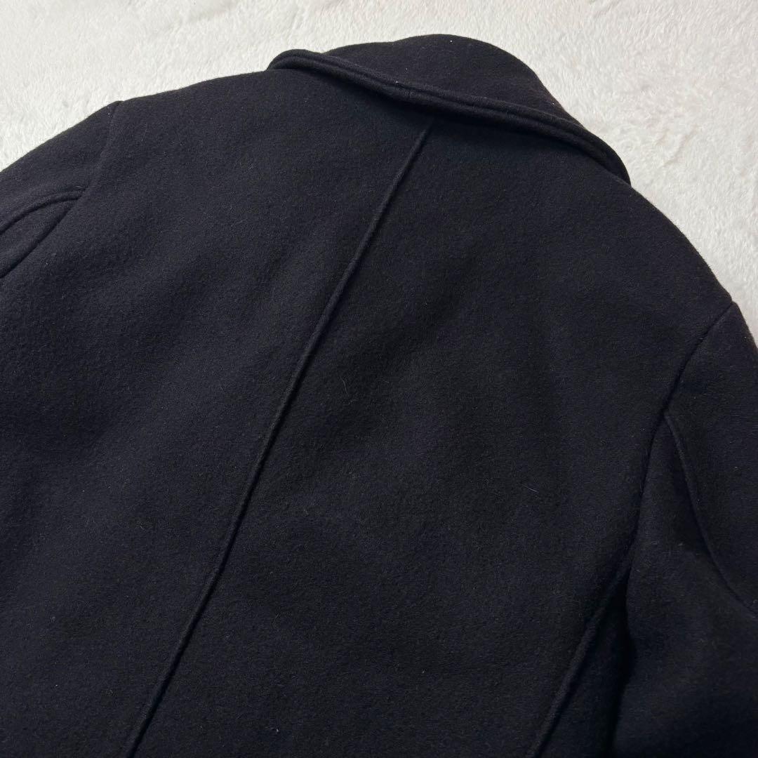 L相当 schott pコート USA製 碇ボタン キルティング ブラック