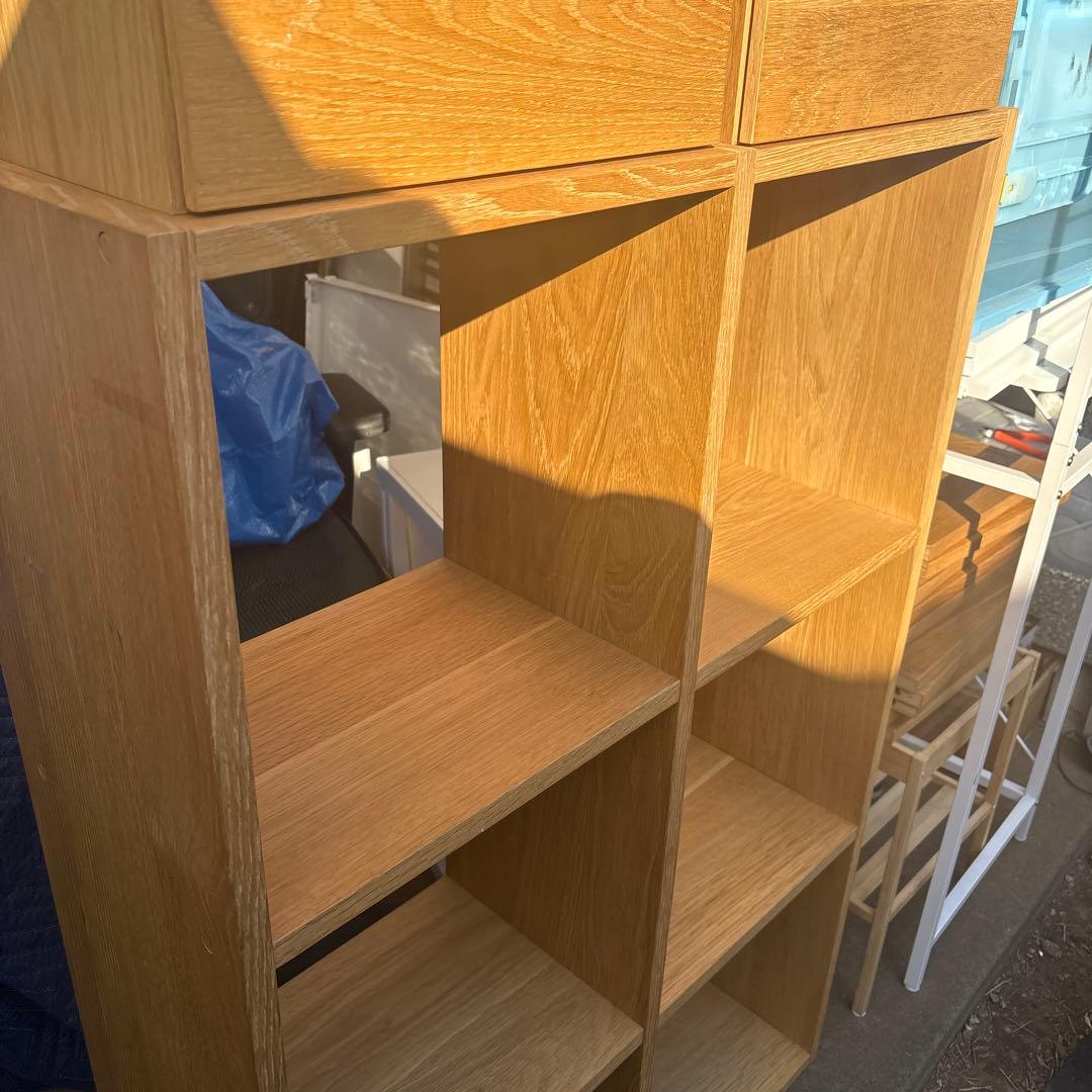 無印良品 木製スタッキングシェルフ 引出し付き ナチュラル