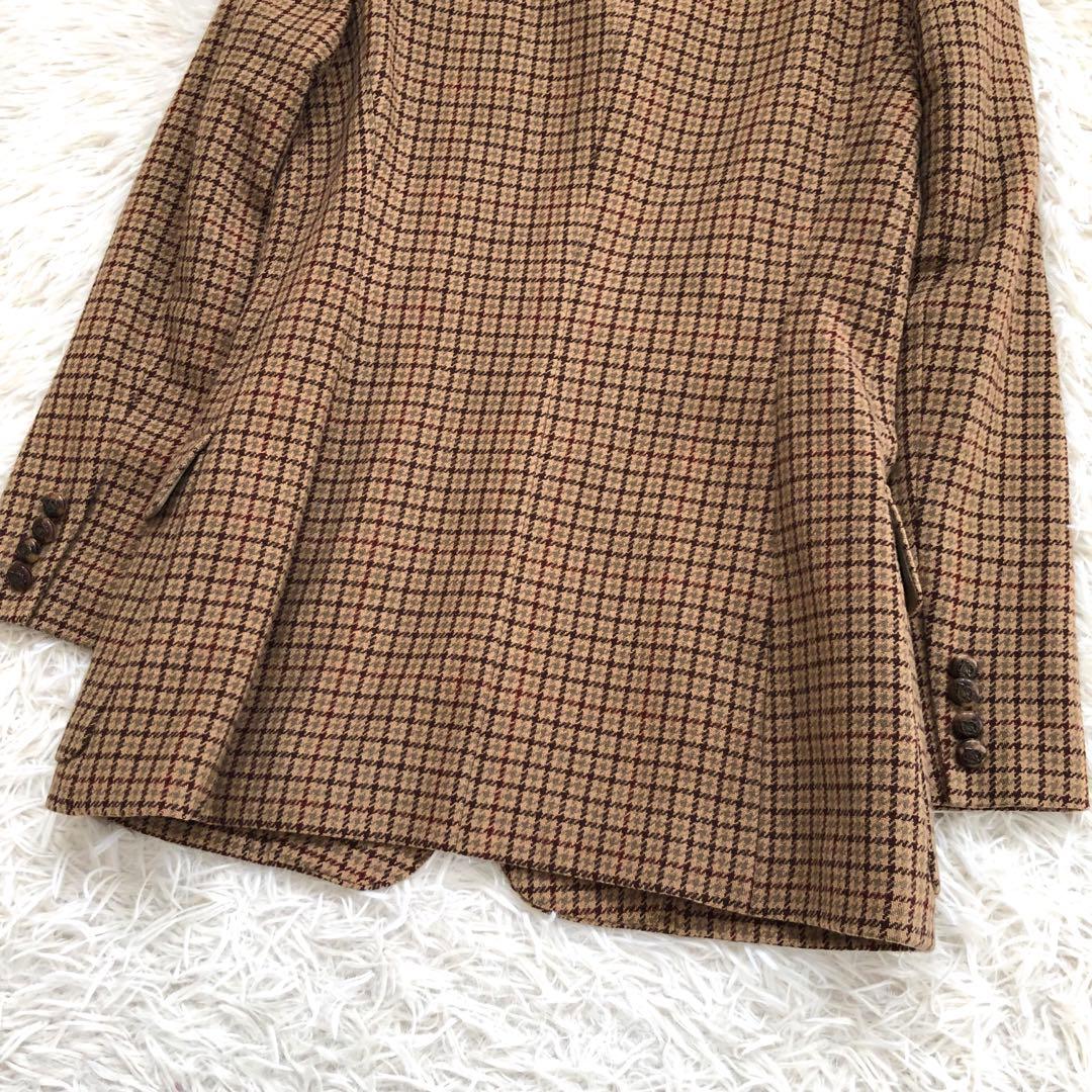 【美品 希少】ラルフローレン テーラードジャケット 刻印ボタン　異素材　チェック