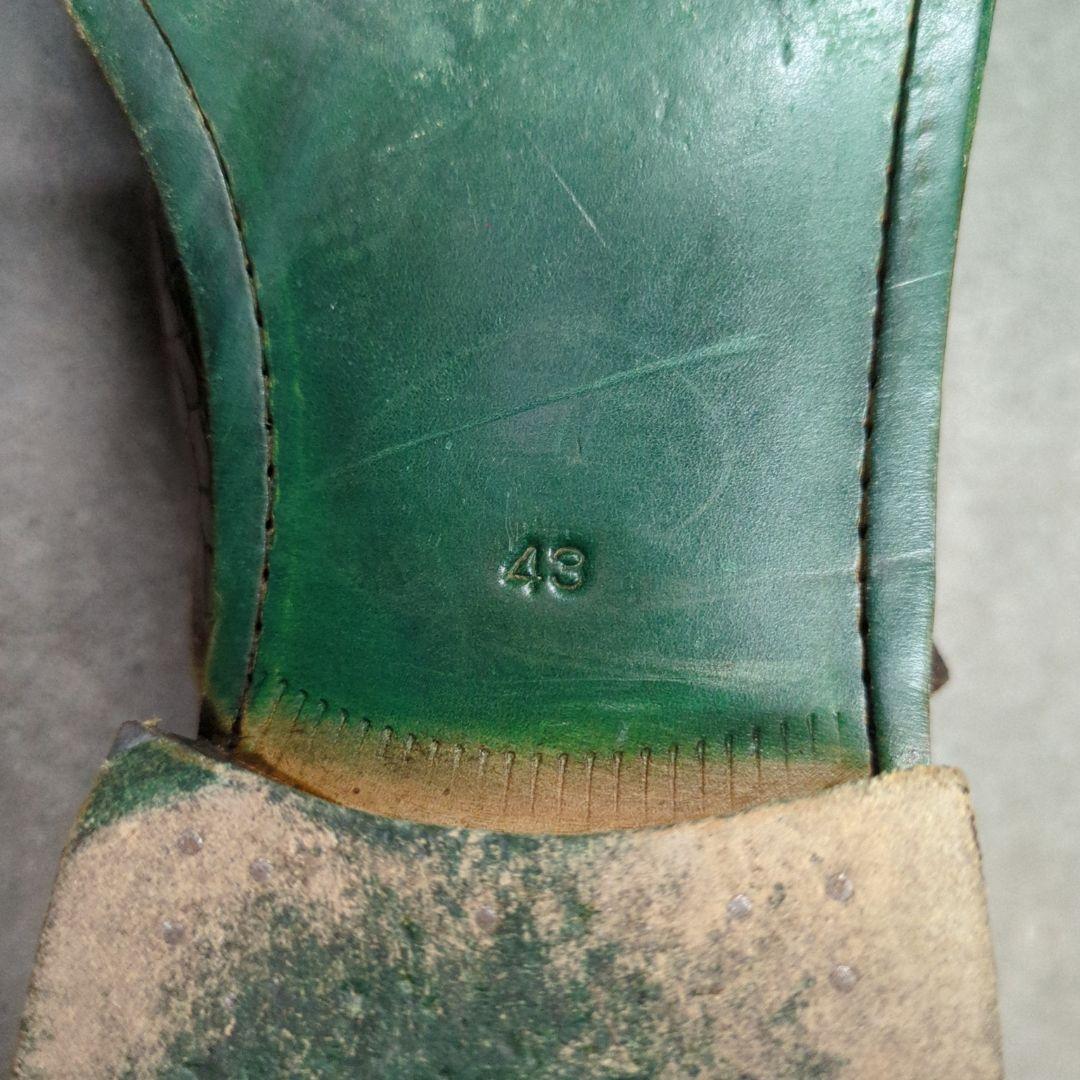 100周年限定　HARRIS ハリス クロコ柄 レザー ダブルバックルシューズ