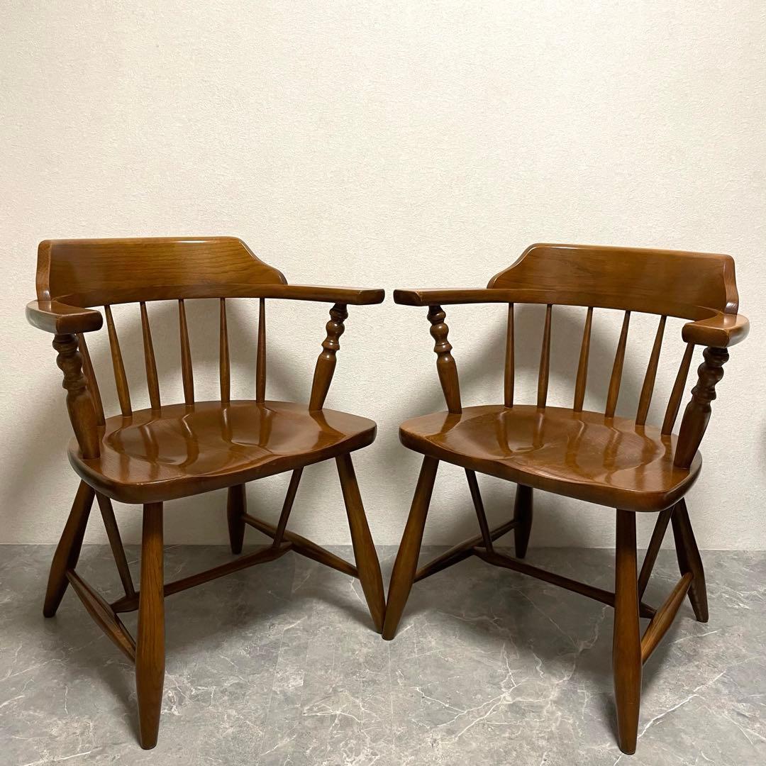 柏木工 ウィンザーアーム チェア ② ダイニングチェア　英国アンティークスタイル