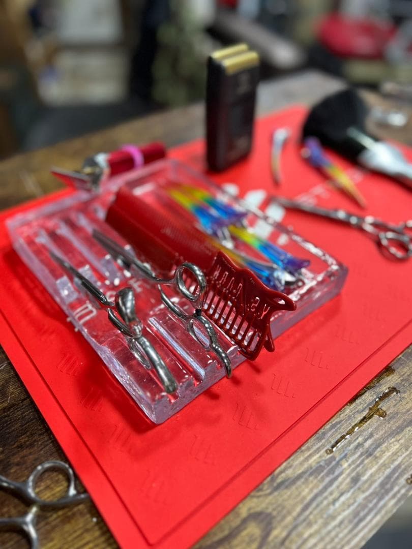 BARBER　barbershop　シザーケース　シザースタンド　レジン