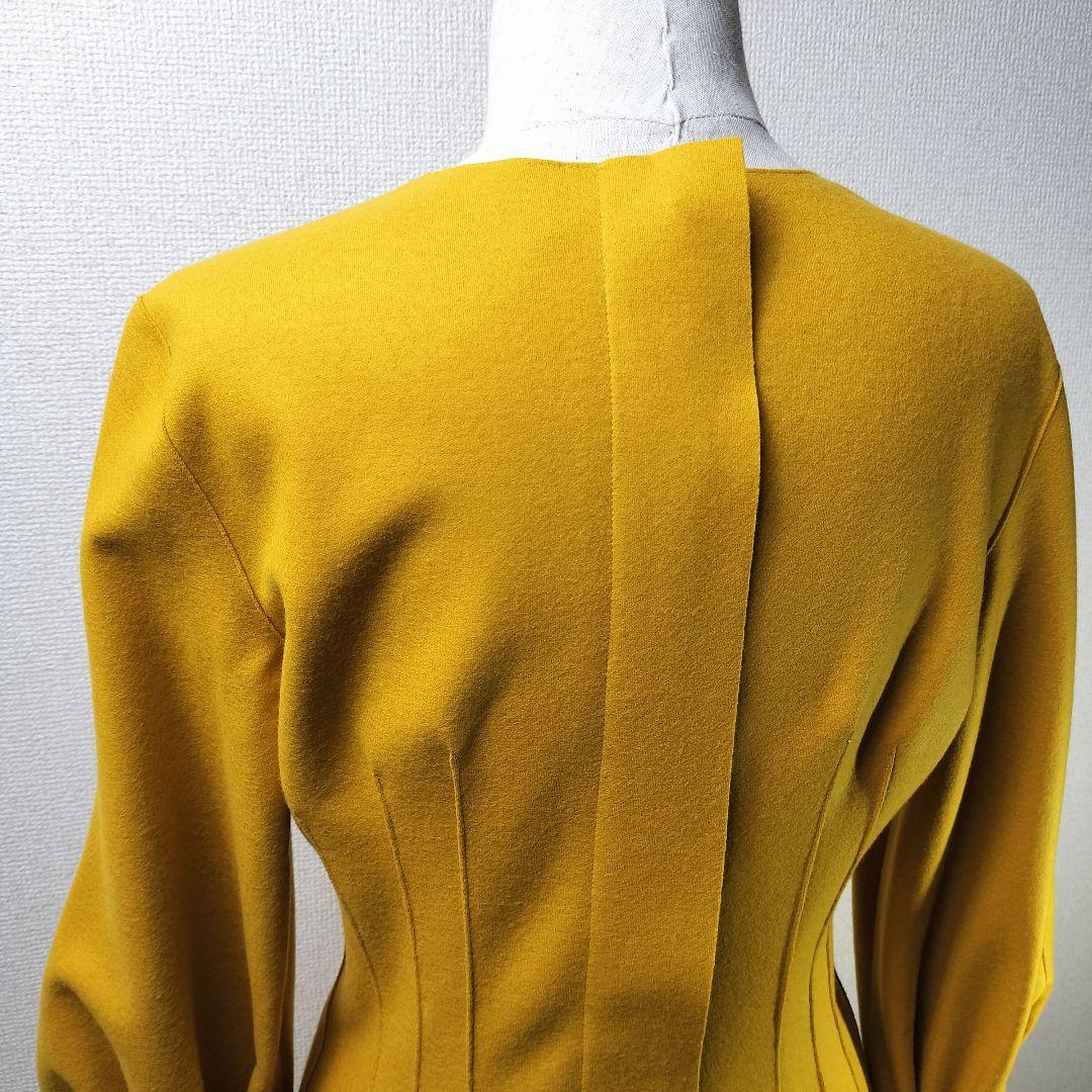 ランバン　LANVINCOLLECTION　ボリュームスリーブワンピ　マスタード