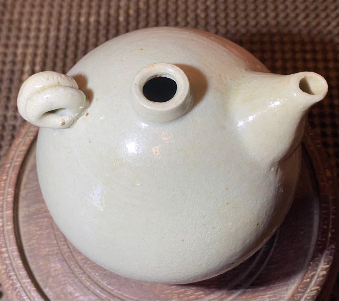 緑青磁　水滴・一輪挿し　鑑賞台付 沈船品 ヴィンテージ　レア 中国　台湾茶器