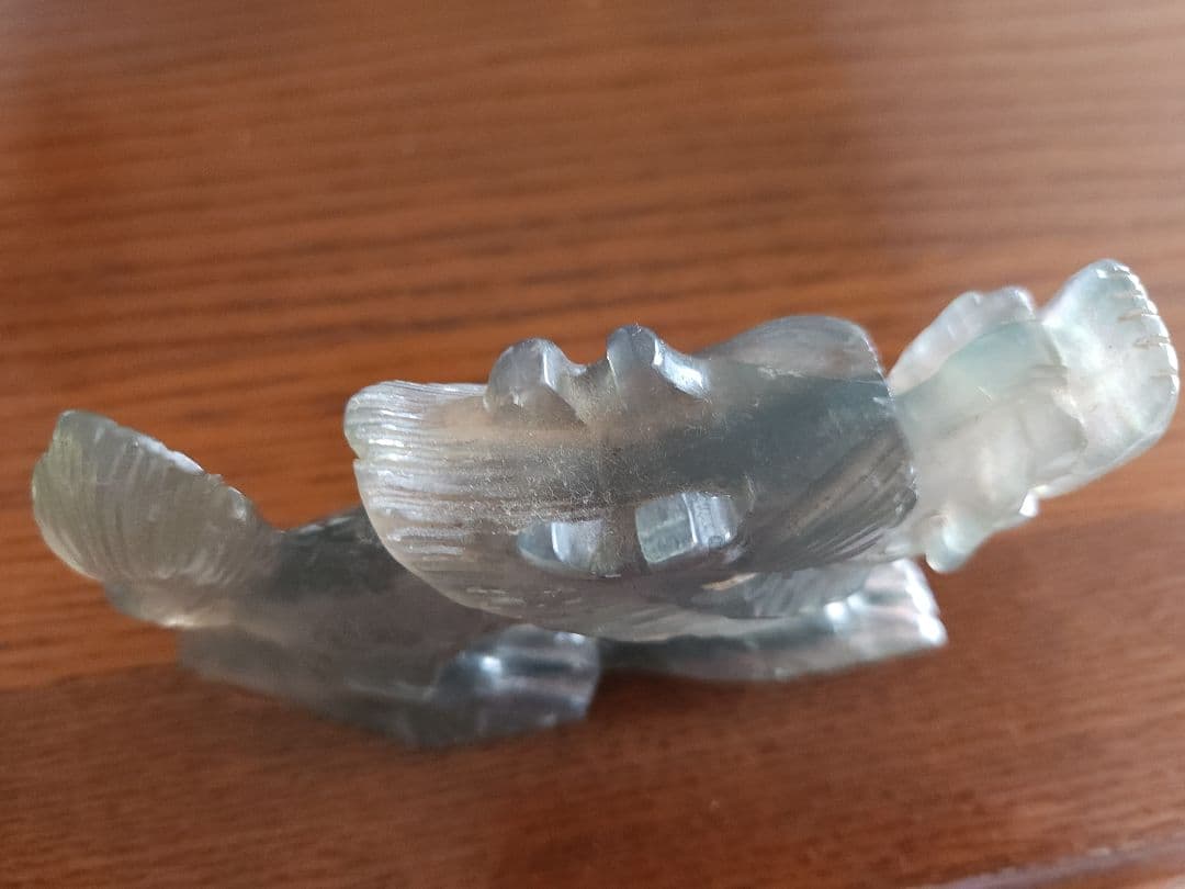 中国　天然石 晶石　龍 ？　置物　箱入り　ヴィンテージ