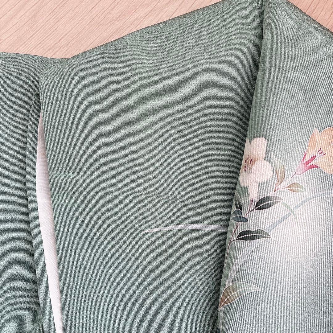 〈長襦袢➕〉訪問着　フルセット　着物　友禅　正絹　ピーコックブルー　凛　J1