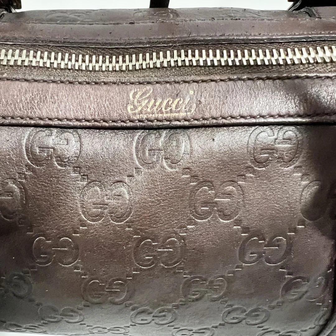 GUCCI ヴィンテージ GG型押し レザー ミニボストン