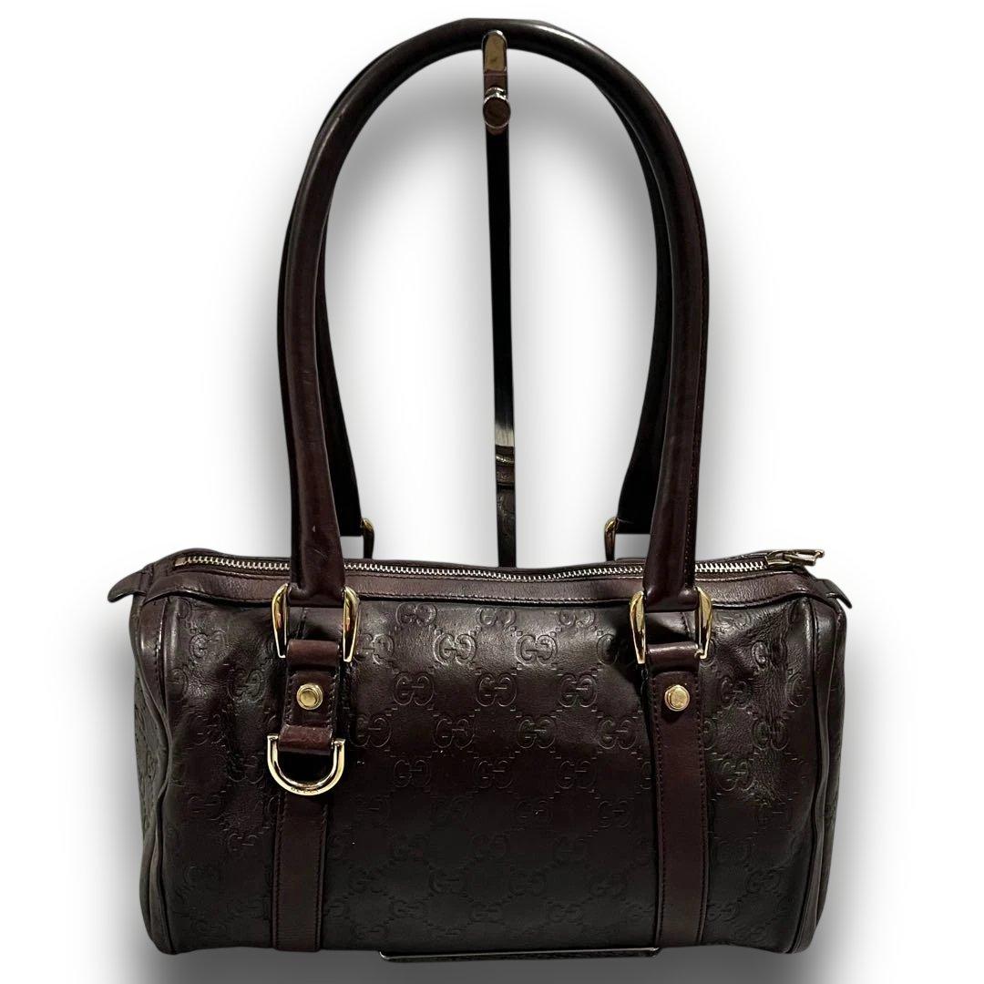 GUCCI ヴィンテージ GG型押し レザー ミニボストン