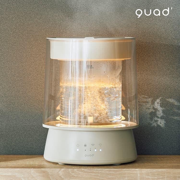 新品未使用 quad' ガラス製スチーム加湿器