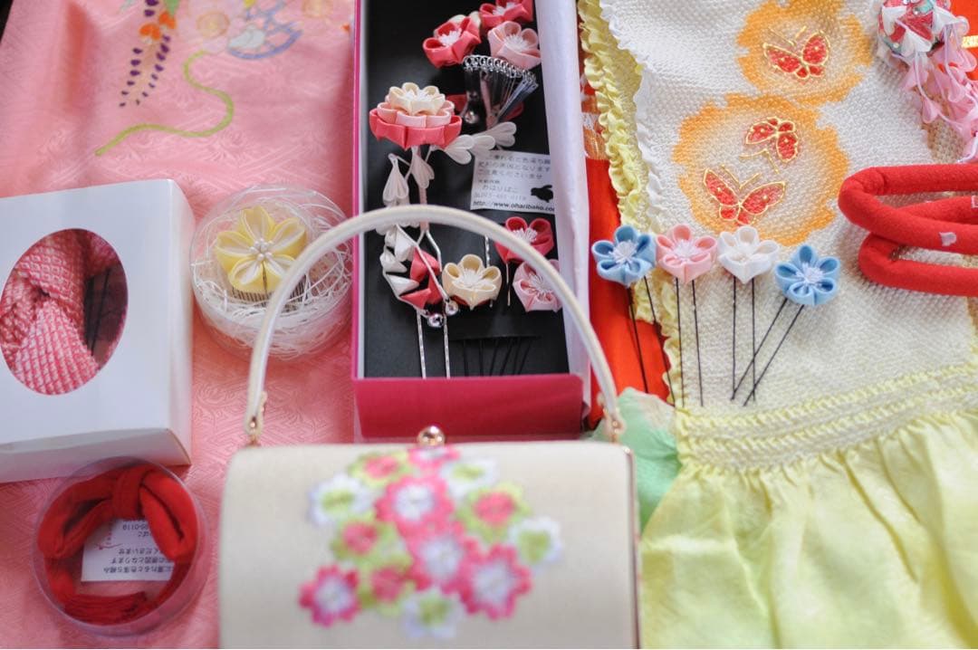 七五三 フルセット 正絹 5歳 7歳 作り帯 袋帯 ジュニア 黒 アンティーク