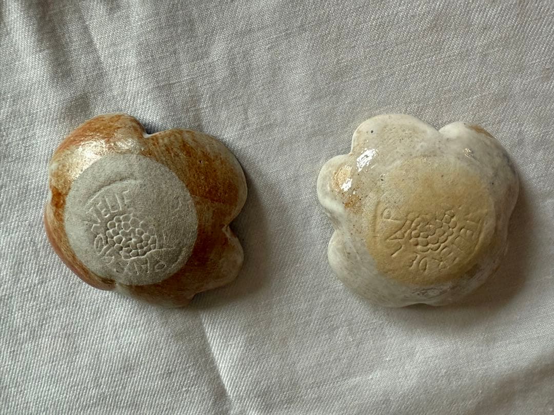 鹿児島睦　ビオラの小皿　ハンドメイド作品　2個セット