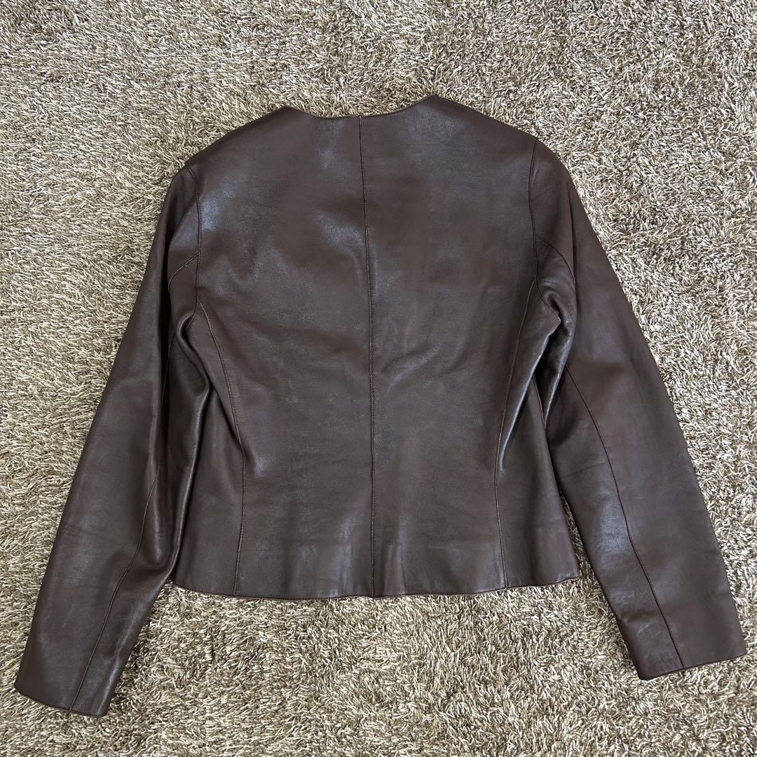 希少 ラルフローレン パープルレーベル レザー ジャケット ブラウン ラムレザー