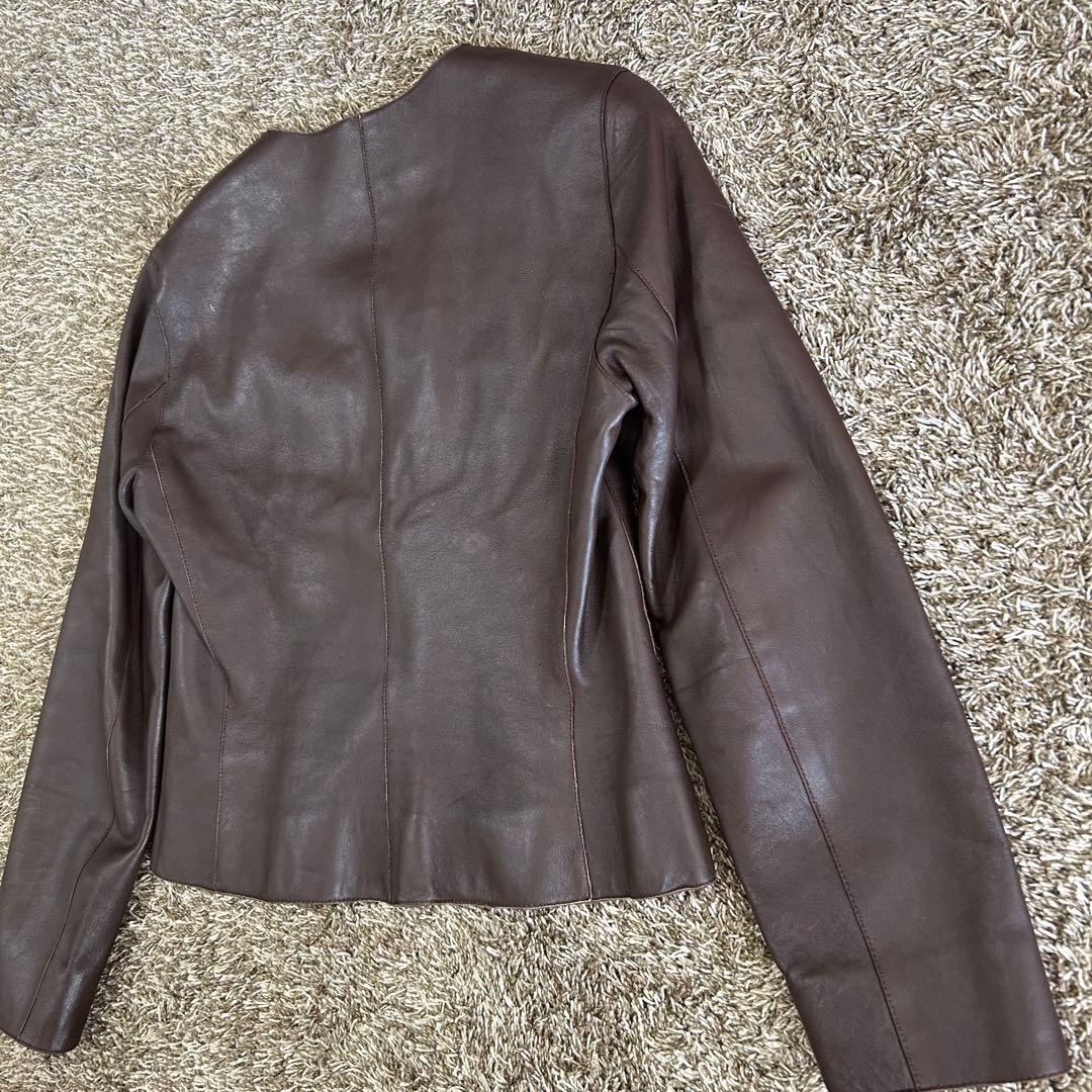 希少 ラルフローレン パープルレーベル レザー ジャケット ブラウン ラムレザー