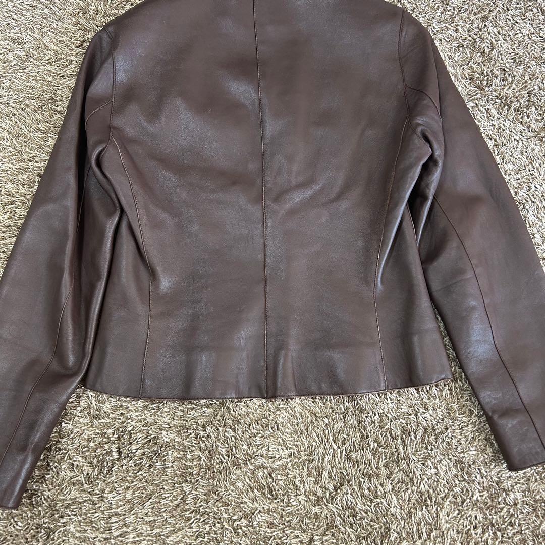 希少 ラルフローレン パープルレーベル レザー ジャケット ブラウン ラムレザー