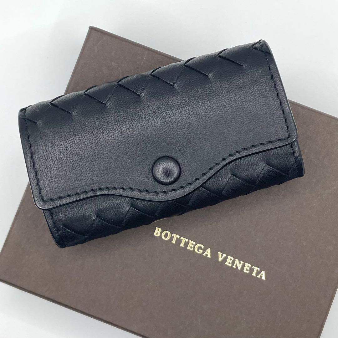 極美品◇ボッテガヴェネタ キーケース 5連 ブラック キーリング