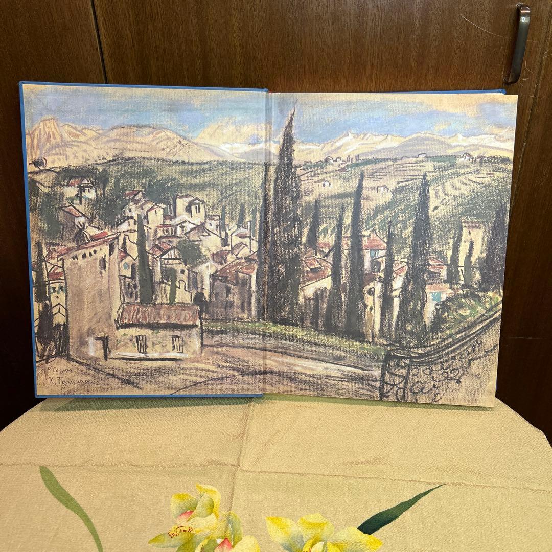 稀少田村孝之介陶板画と画集限定特装版30部の第25番手彩色オリジナルリトグラフ付