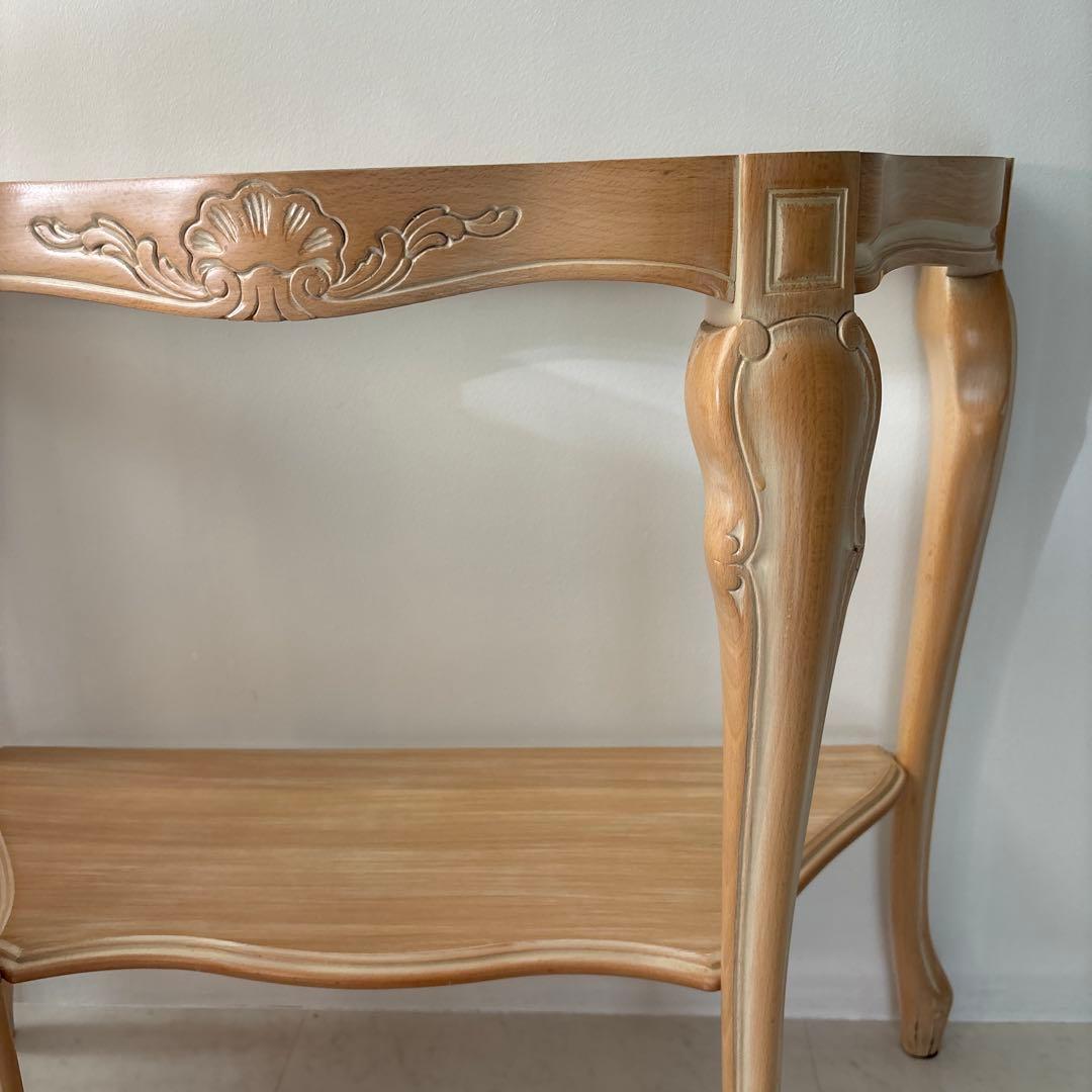 美品】イタリア製 輸入家具ガリンベルティ コンソールテーブル 大理石 猫脚 象嵌