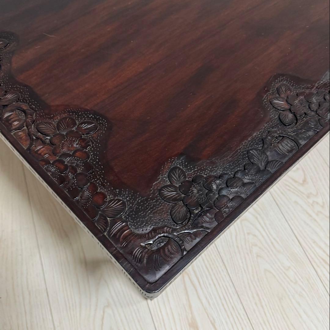 Icchodo軽井沢彫 桜 座卓 彫刻 時代ローセンターテーブル