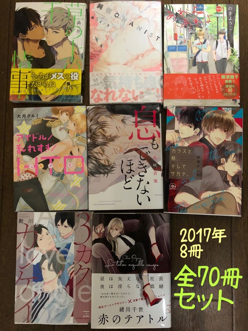 人気ボーイズラブ 大量BLコミック70冊セット 2017ありペーパー付きあり