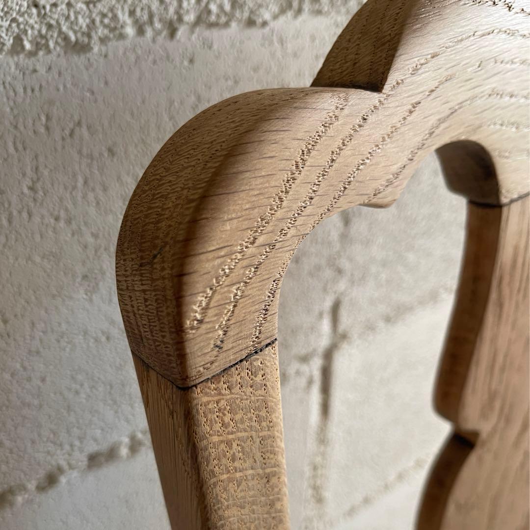 英国アンティーク　クイーンアンチェア　本革　猫脚　ダイニングチェア