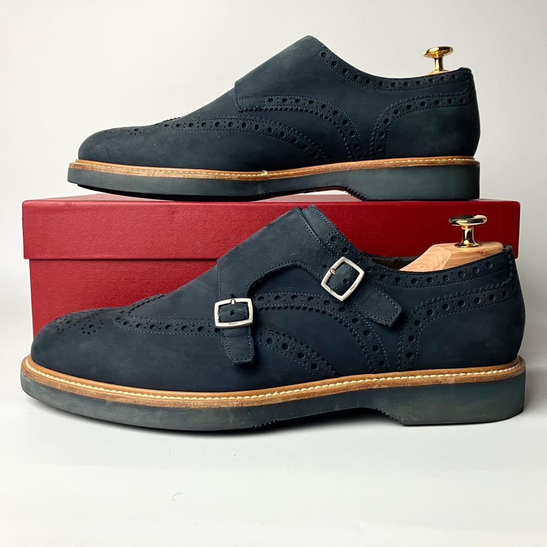 【良品】Salvatore Ferragamo ダブルモンク　ドレスシューズ 9