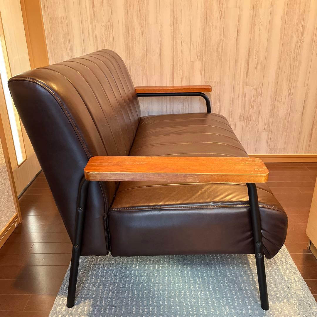 傷・汚れに強い合成皮革2人用ソファ(Nシールド　ステイン2KD DBR) ニトリ