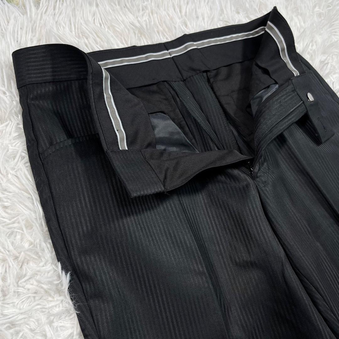 トルネードマート フレアパンツスーツ セットアップ ストライプ【L】ブラック