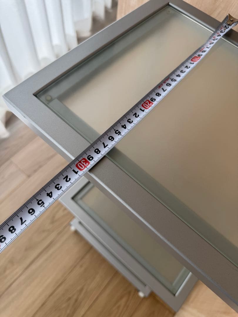 3段ガラススチールラック キャスター付き