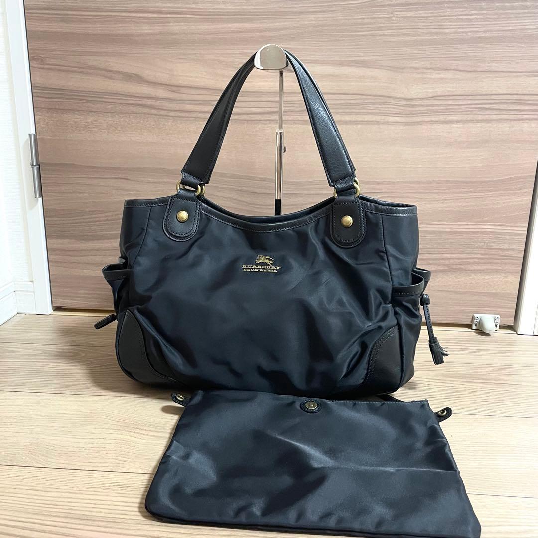 未使用級・超格安/バーバリーブルーレーベル　トートバッグ　ブラック　ナイロン
