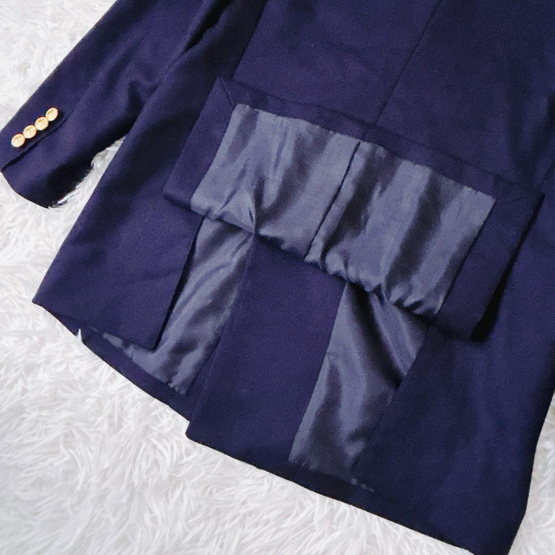 美品　ラルフローレン　紺ブレ　ダブル　プレスト　金ボタン　着丈長め　160 M