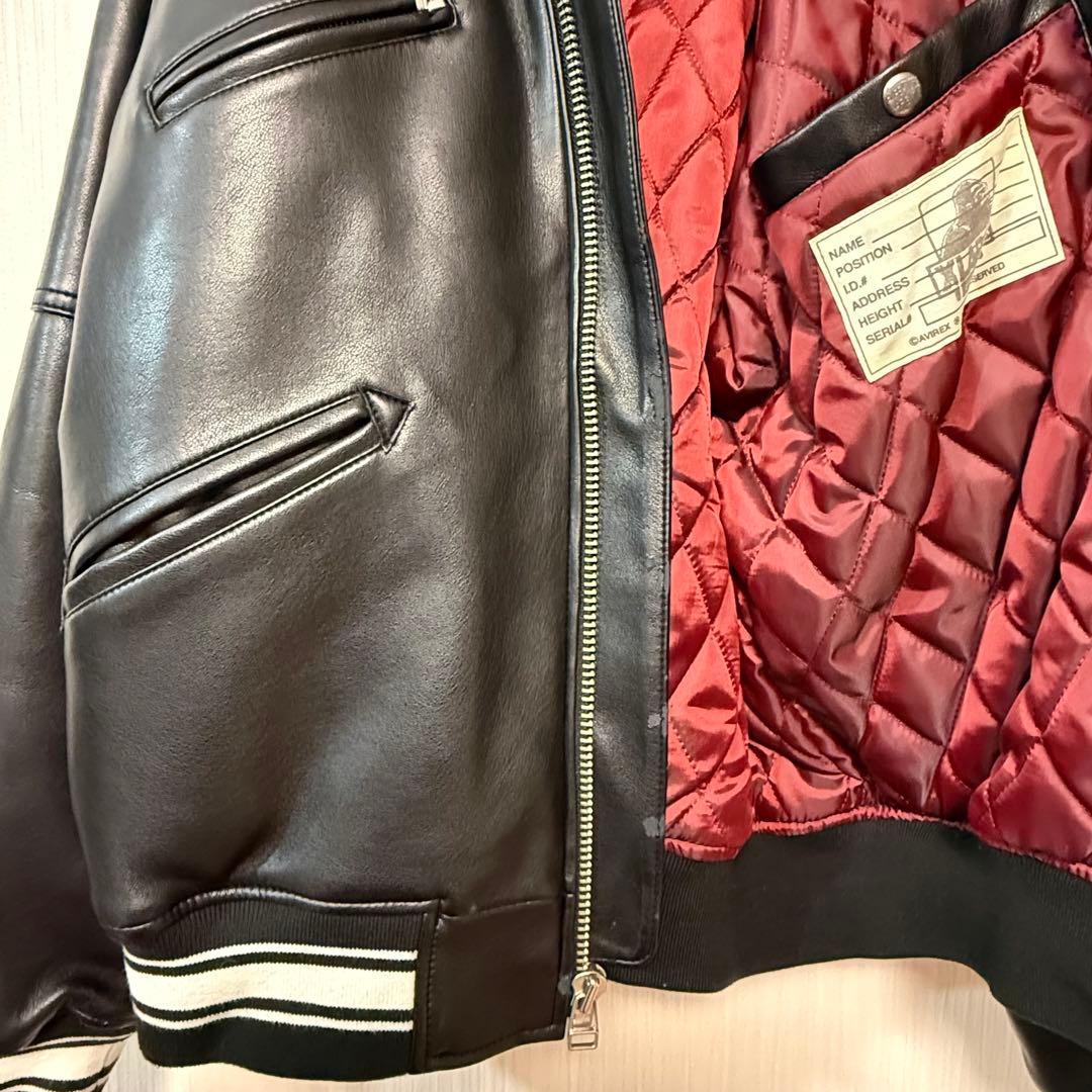 完売品 AVIREX XLARGE コラボ ブラック黒色 レザージャケット