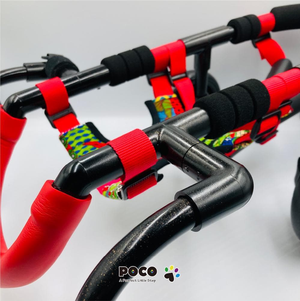 愛犬４輪歩行器【サイズ調整可】×【彩色レッド】介護・リハビリetc...