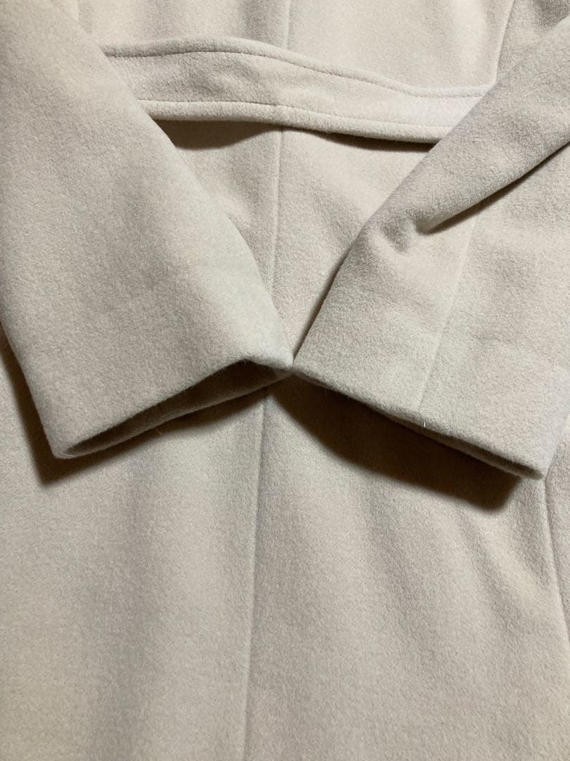 【バーバリーロンドン】ホワイト ベルト付きショートコート40