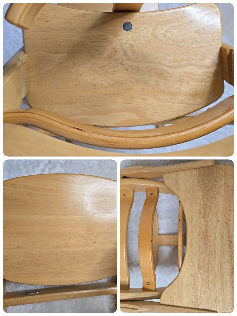 【美品】大和屋 すくすくスリムフィットチェア テーブル&ガード付ナチュラル