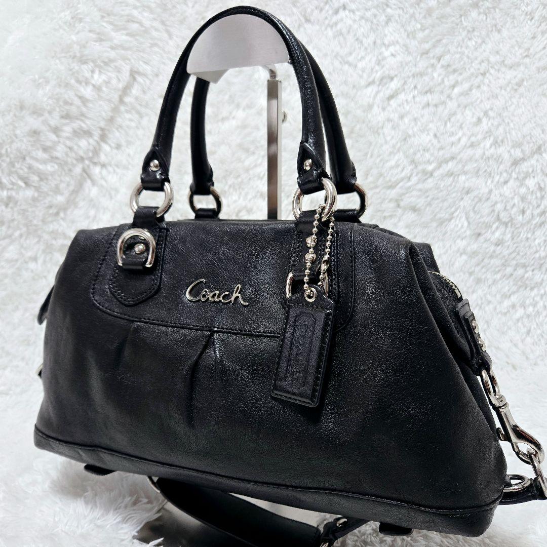 COACH マディソン アシュレイ 2WAY 黒 レザー ショルダー ボストン