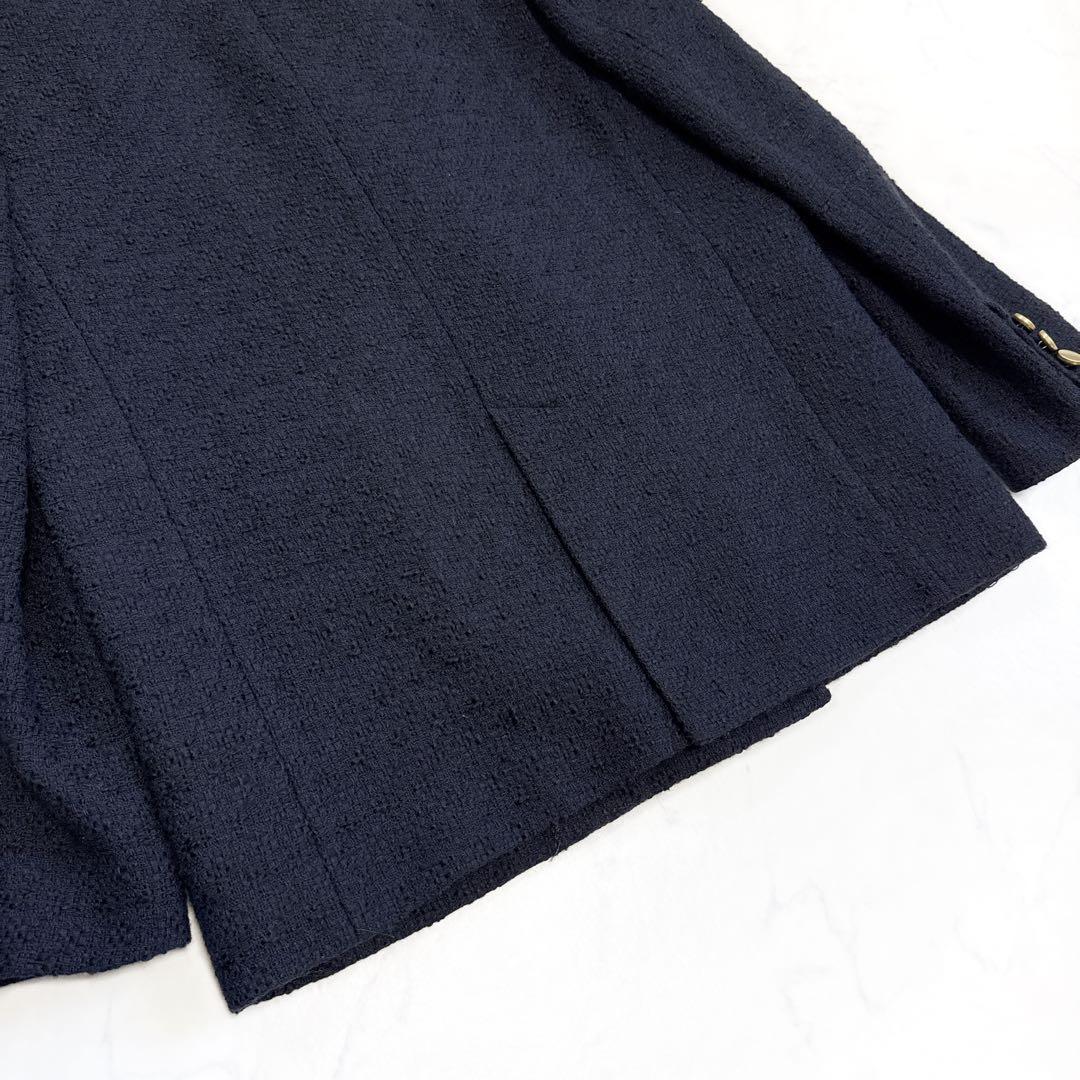 25年 NOBLE ノーブル ツイード ドラペルジャケット ネイビー 金ボタン